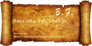 Baszista Fábián névjegykártya